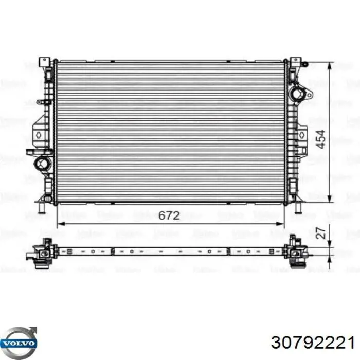 Радіатор основний Volvo 30792221 ціна, від 72.85 USD