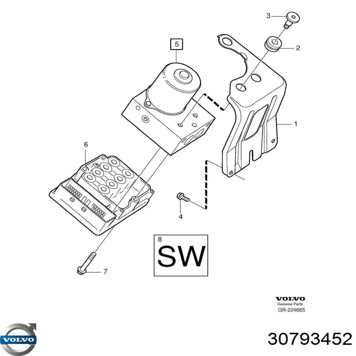 30793452 Volvo Модуль керування (ЕБУ) АБС (ABS)