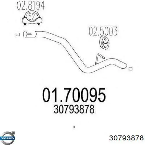 Вихлопна труба Volvo 30793878 ціна, від 24.58 USD