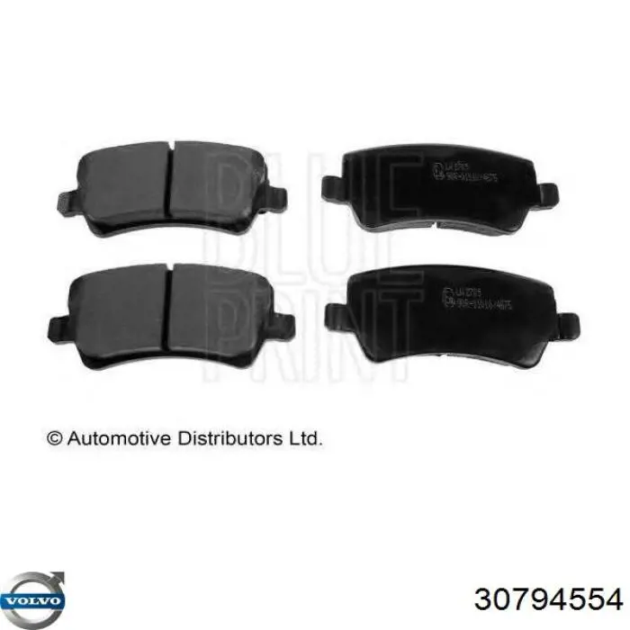 Задні гальмівні колодки Volvo 30794554 ціна, від 27.79 USD