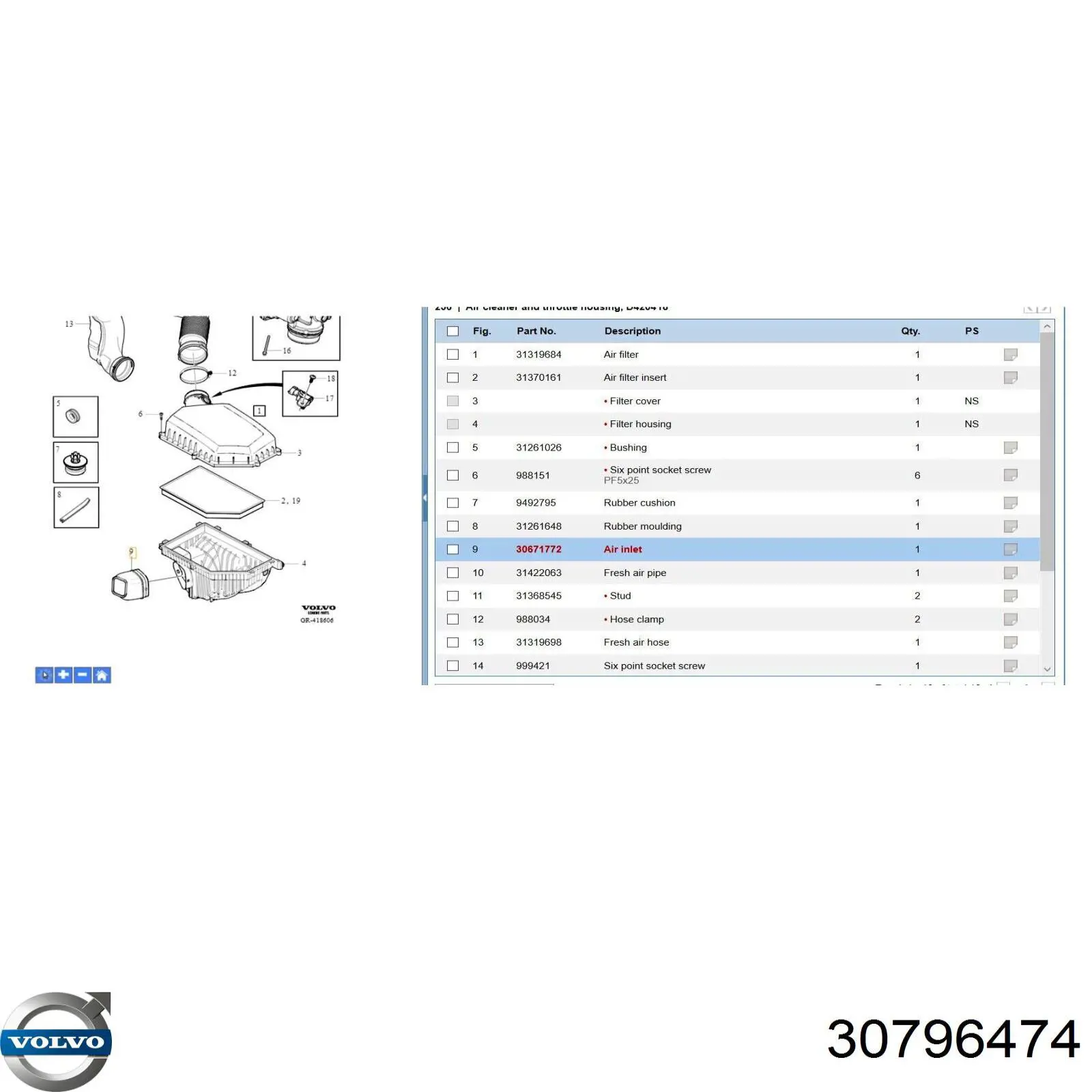 Купити 30796474 Volvo 