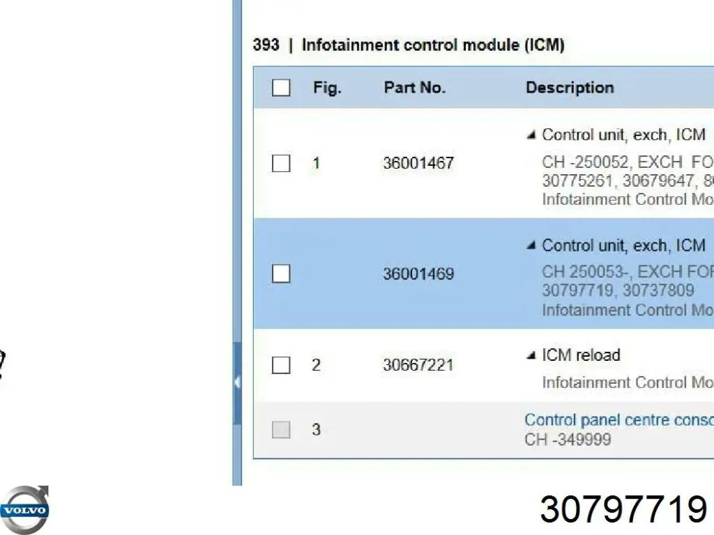 Дисплей бортового комп'ютера Volvo 30797719 ціна, від 22.80 USD