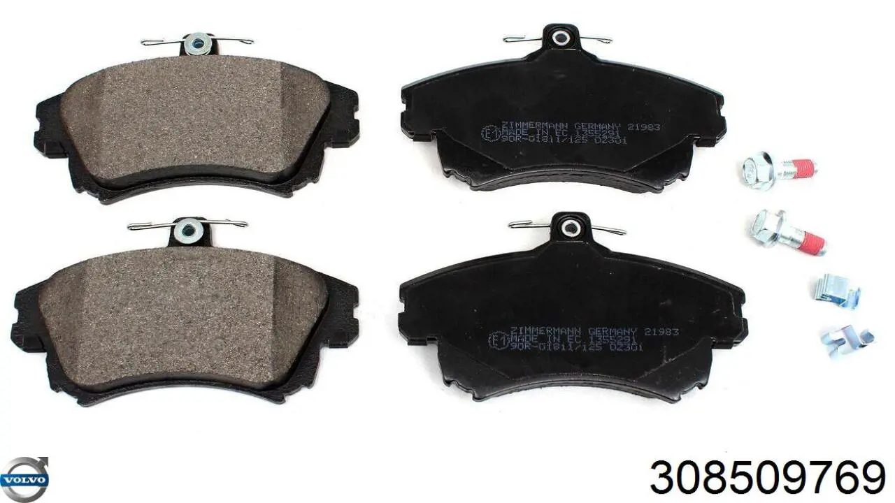 Передні тормозні колодки 308509769 Volvo