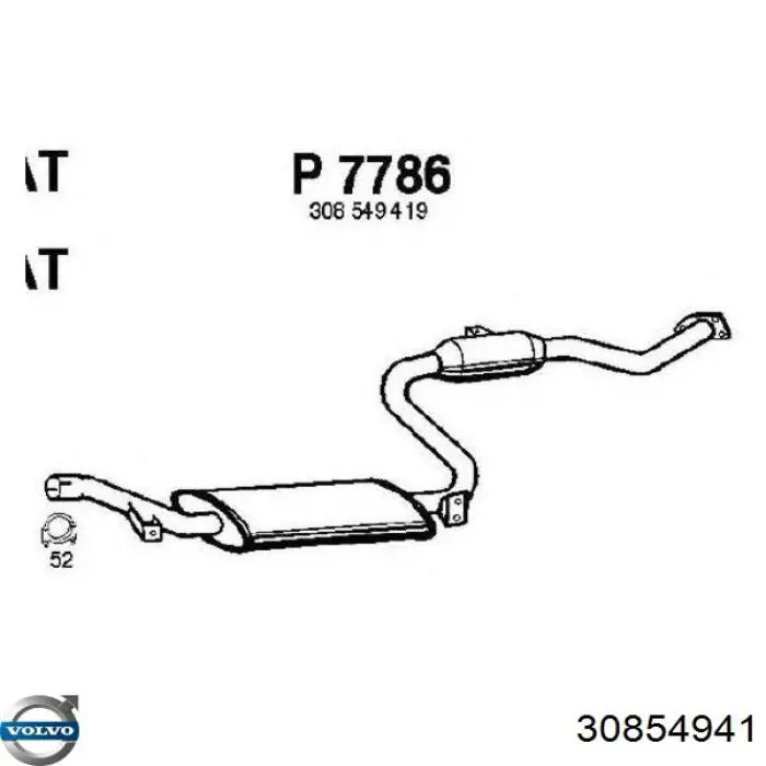 Глушник, центральна частина 30854941 Volvo