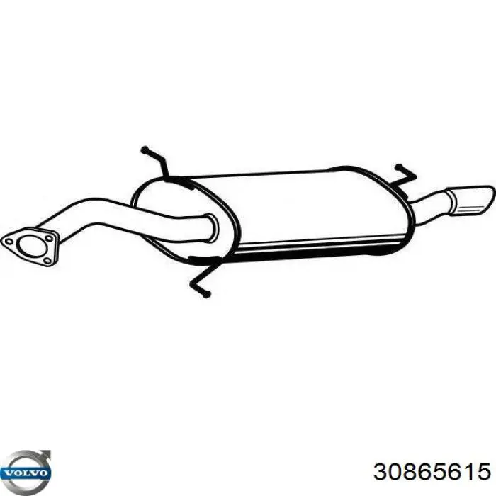 30865615 Volvo Глушник, задня частина