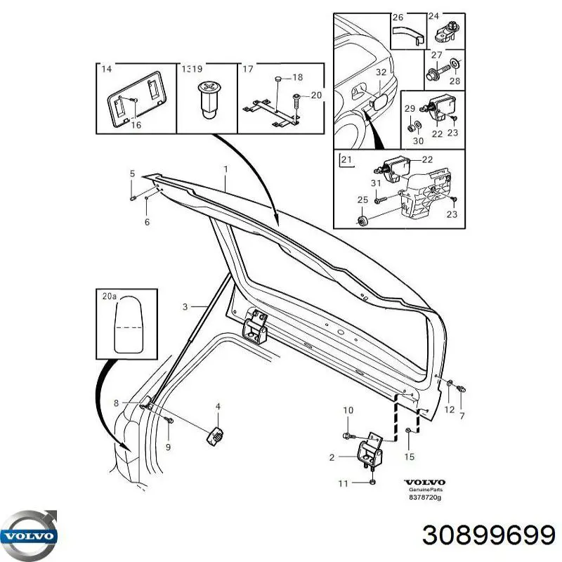 30899699 Volvo Мотор-привод відкриття лючка бака