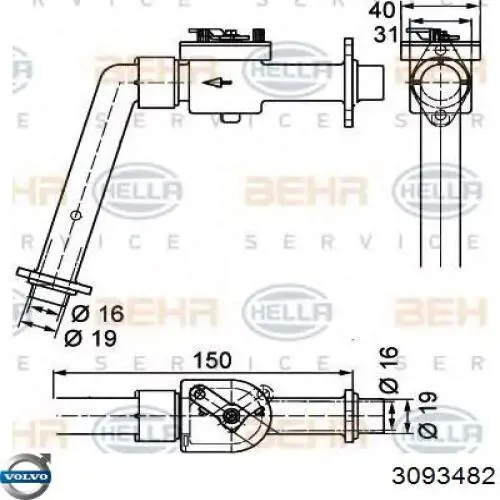 3093482 Volvo Кран пічки (обігрівача)