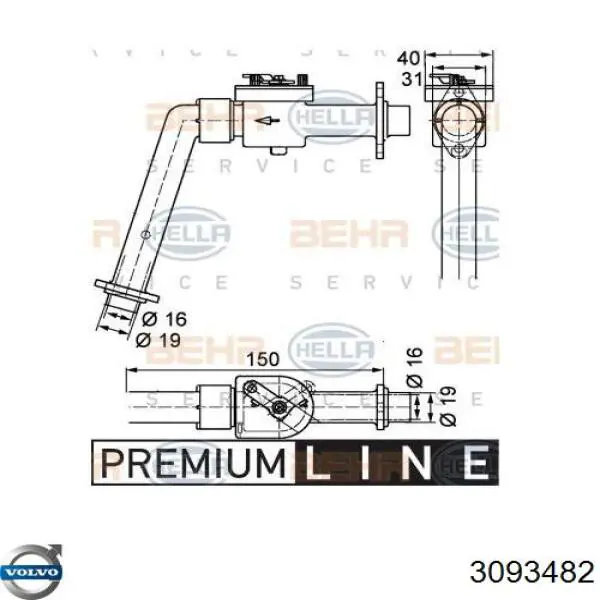 Кран системи опалення Volvo 3093482 ціна, від 16.97 USD