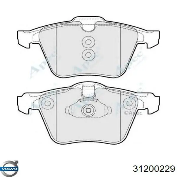 Гальмівні колодки Volvo 31200229 ціна, від 37.52 USD