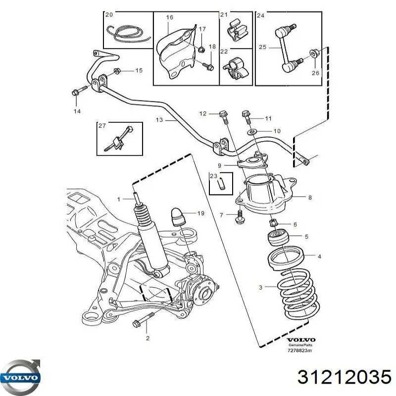 Амортизатор задній Volvo 31212035 ціна, від 379.91 USD