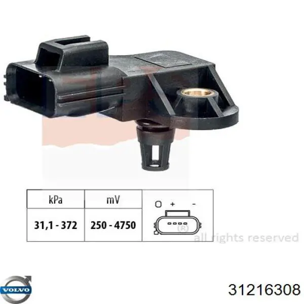 Купити 31216308 Volvo Датчик абсолютного тиску