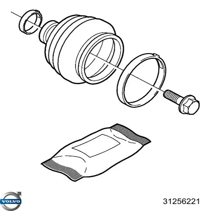 Купити 31256221 Volvo Пильник шарніра кутових швидкостей внутрішній передній