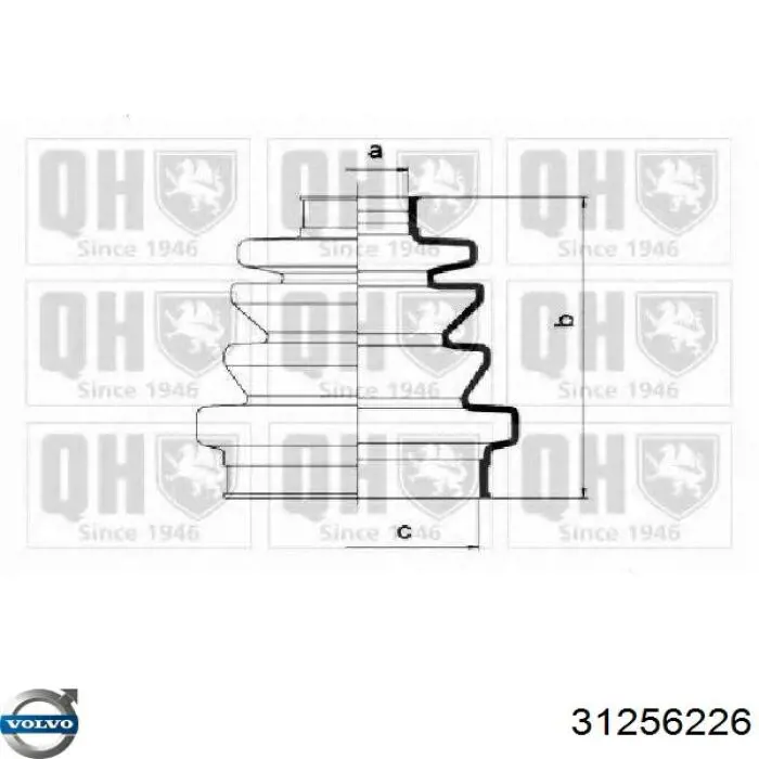 Пильник гранати внутрішній, передній півосі Volvo 31256226 ціна, від 8.76 USD