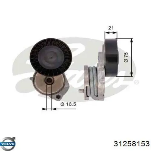 Натягувач приводного ременя 31258153 Volvo