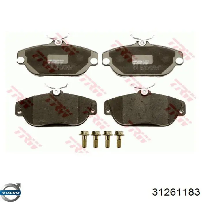 Передні тормозні колодки 31261183 Volvo