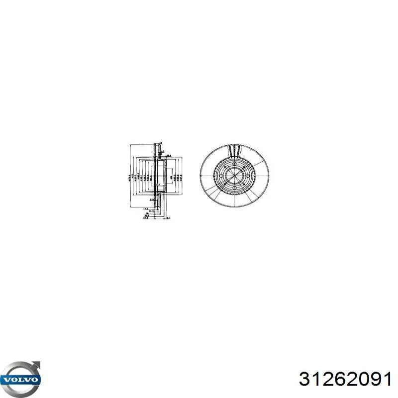 Диск переднього гальма Volvo 31262091 ціна, від 42.06 USD