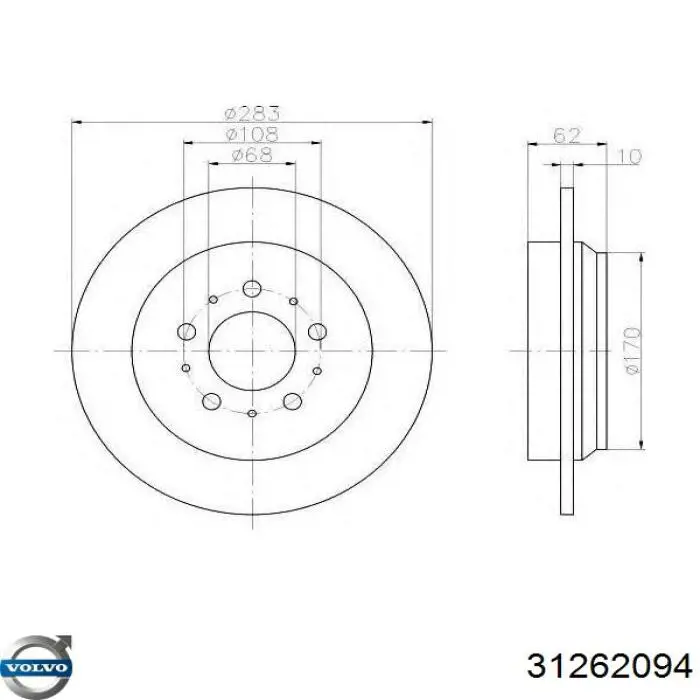 Гальмівні диски 31262094 Volvo