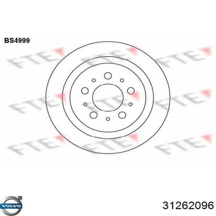 Задні дискові гальма Volvo 31262096 ціна, від 41.71 USD