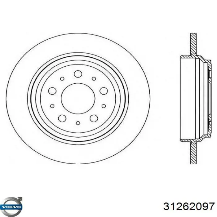 Купити 31262097 Volvo Диск заднього гальма