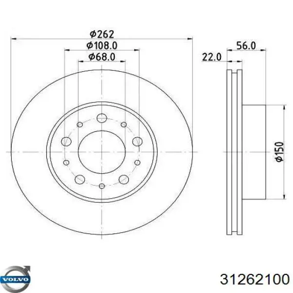 Купити 31262100 Volvo Ротор гальмівний
