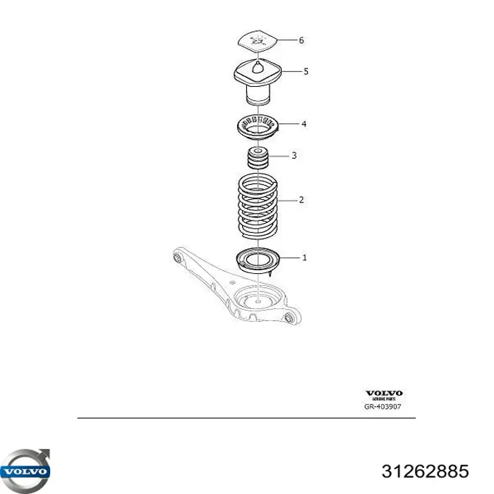 Відбійник заднього амортизатора 31262885 Volvo