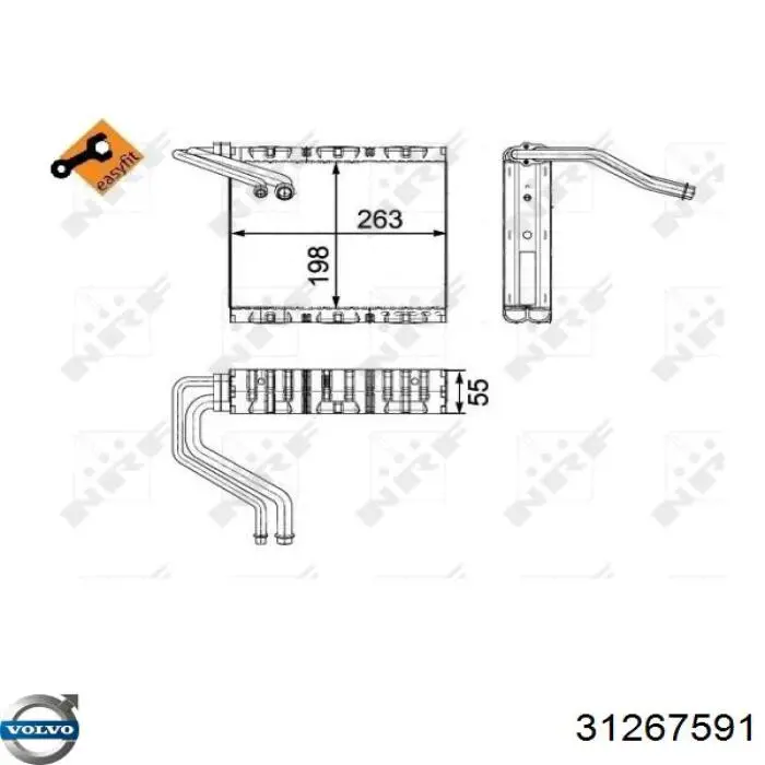 Випаровувач кондиціонера Volvo 31267591 ціна, від 28.15 USD