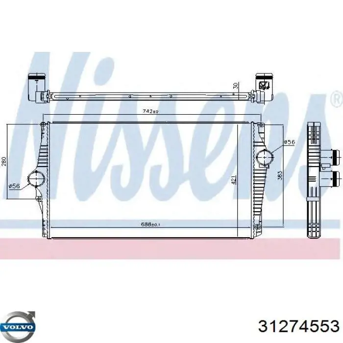 Система охолодження наддувочного повітря Volvo 31274553 ціна, від 100.31 USD