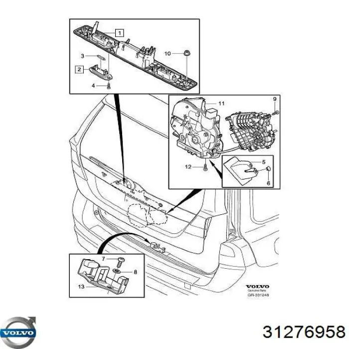 Замок дверей багажника Volvo 30784938 ціна, від 355.88 USD