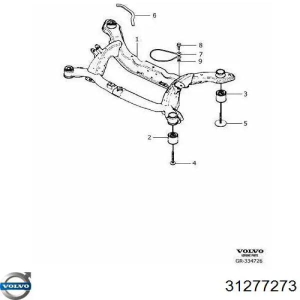 Сайлентблок задньої балки/підрамника Volvo 31277273 ціна, від 54.38 USD