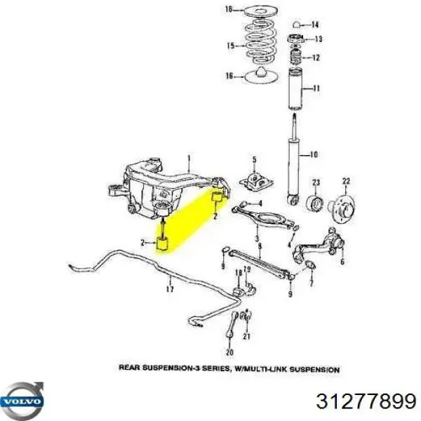Купити 31277899 Volvo Сайлентблок задньої балки