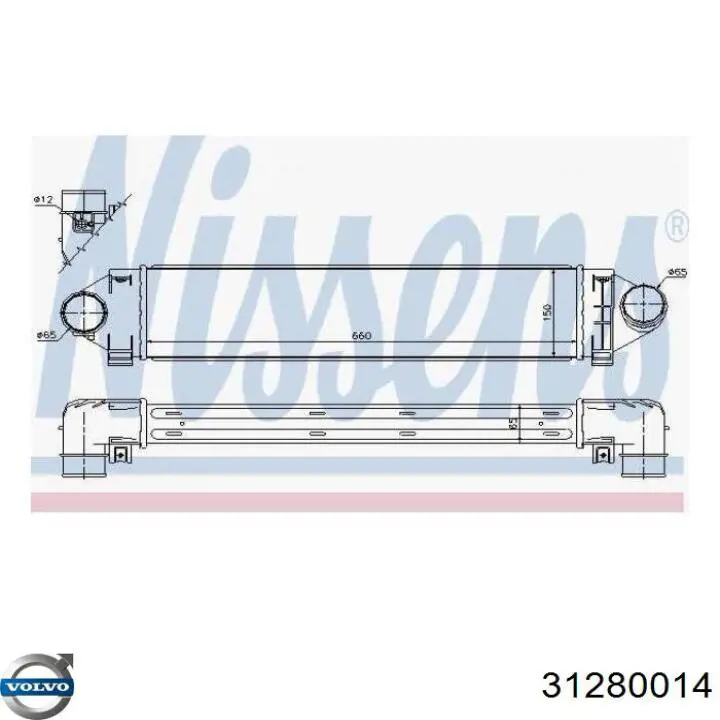Купити 31280014 Volvo Радіатор интеркуллера