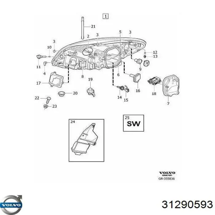 Лампочка ксеноновая 31290593 Volvo