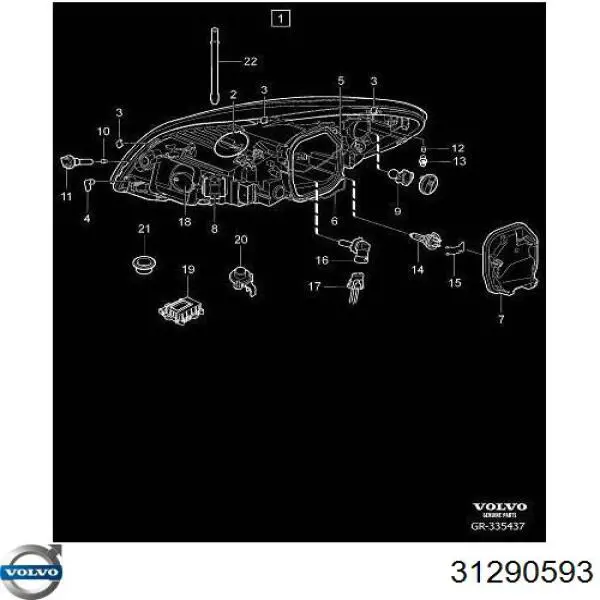 Купити 31290593 Volvo Лампочка ксеноновая