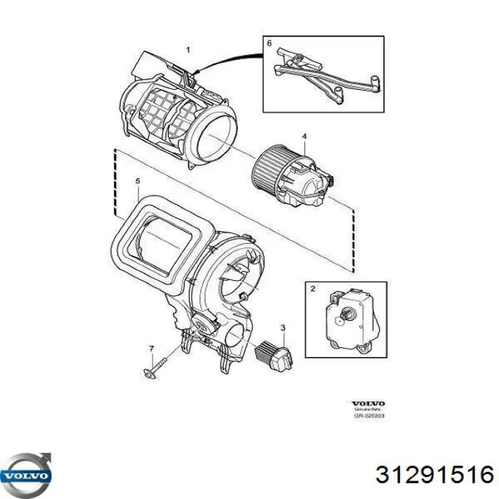 Вентилятора пічки 31291516 Volvo