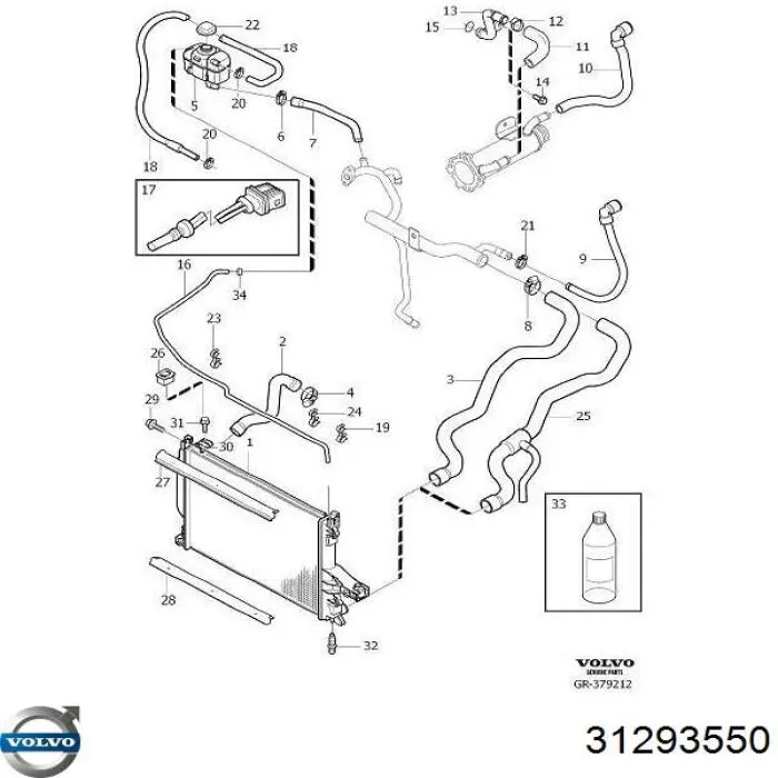 Радіатор охолодження Volvo 31293550