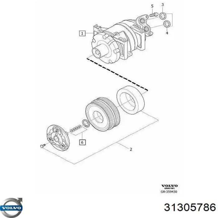 Шків компресора кондиціонера Volvo 31305786 ціна, від 399.70 USD