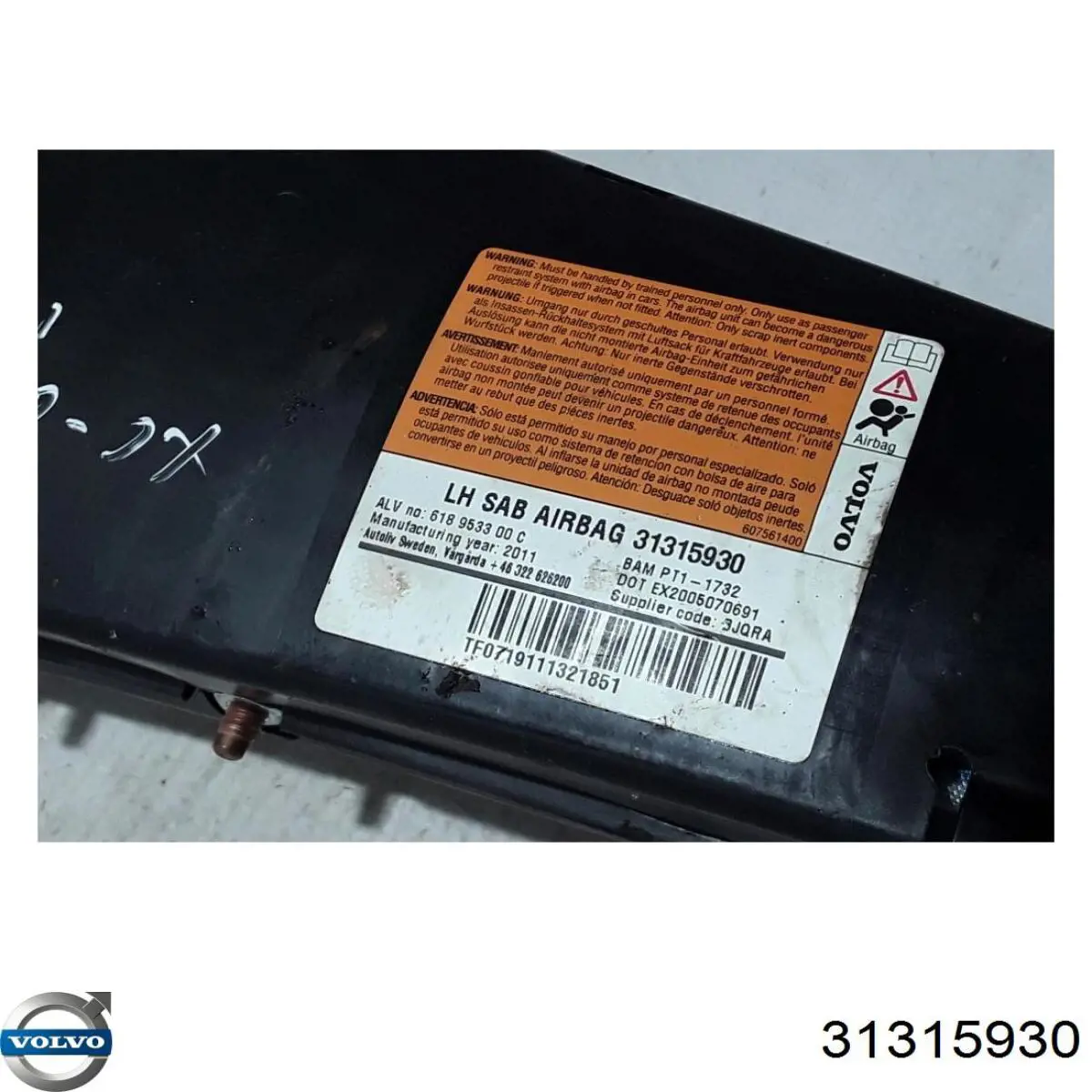 Подушка Айрбег спинки сидіння лівого Volvo 31315930 ціна, від 29.28 USD