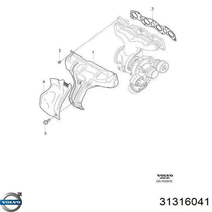 31316041 Volvo Прокладка випускного колектора
