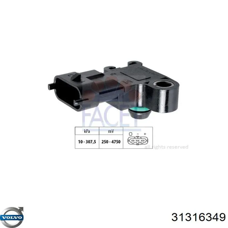 MAP сенсор Volvo 31316349 ціна, від 16.14 USD