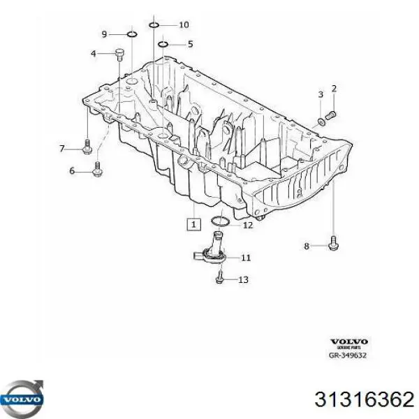 Піддон двигуна Volvo 31316362 ціна, від 136.48 USD