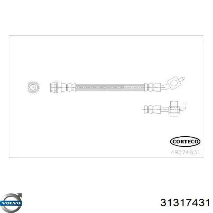 Шланг гальмівний задній, лівий ABS SL5952