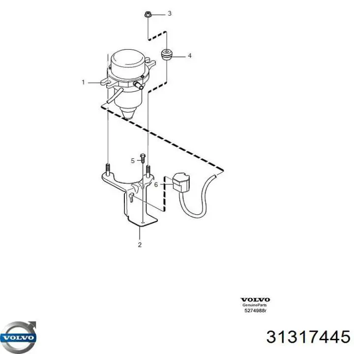 Купити 31317445 Volvo Вакуумний насос