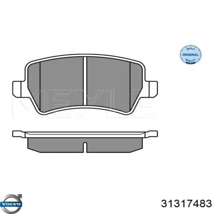 Задні гальмівні колодки 31317483 Volvo