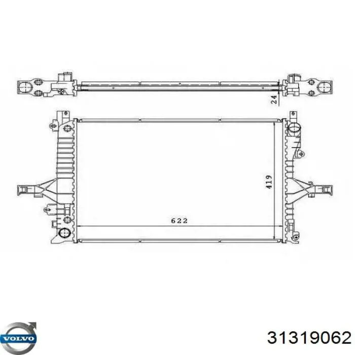 Купити 31319062 Volvo Радіатор двигуна