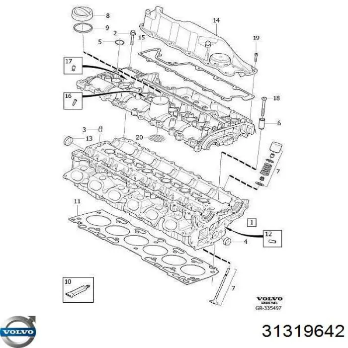 Купити 31319642 Volvo Клапанна кришка