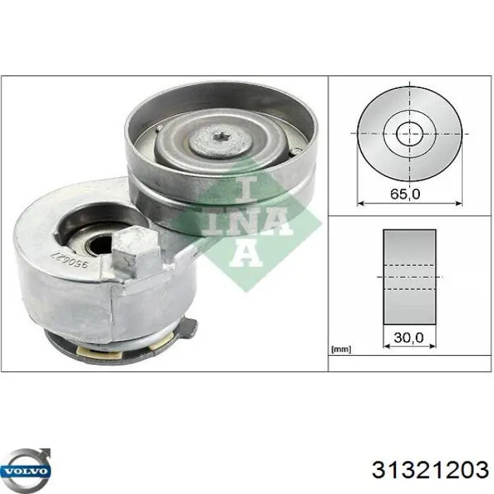 Натягувач приводного ременя 31321203 Volvo