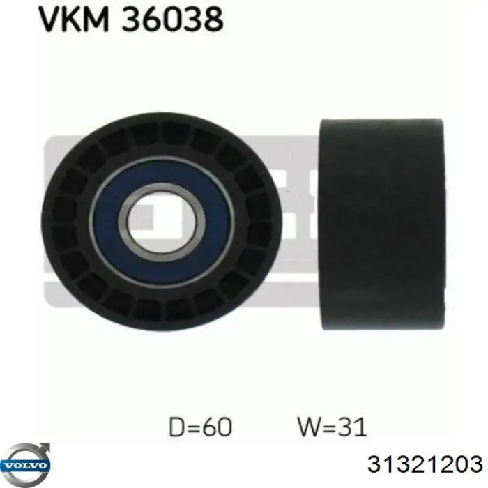Натягувач приводного ременя Volvo 31321203 ціна, від 36.35 USD