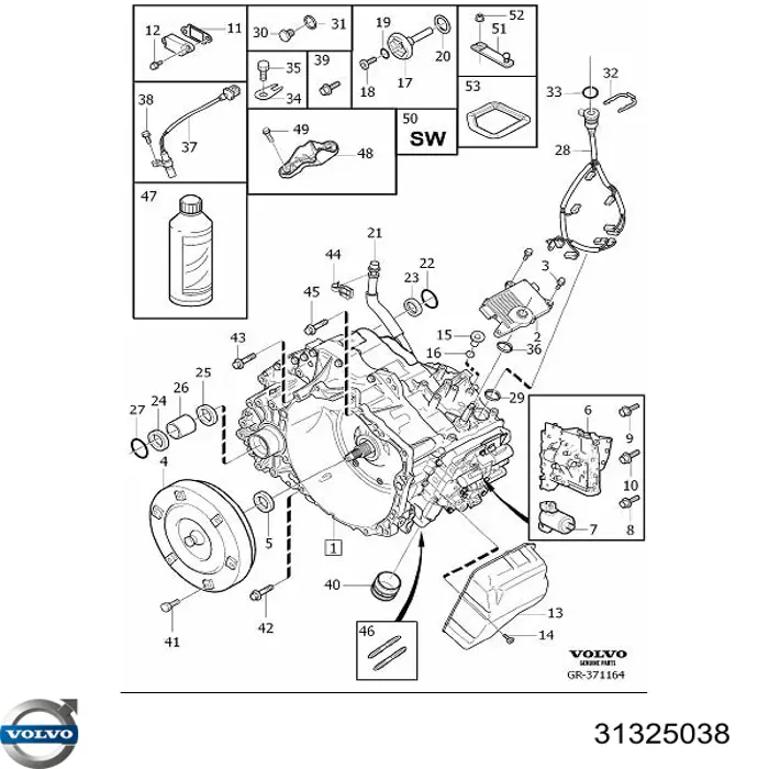 Пробка піддона АКПП Volvo 31325038 ціна, від 53.54 USD