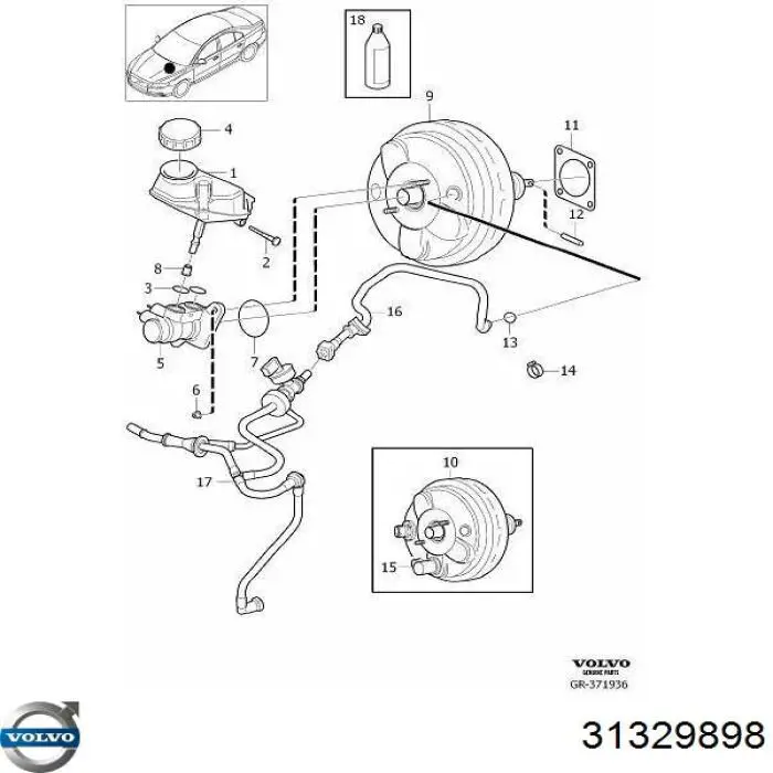 Вакуумника Volvo 31329898 ціна, від 183.00 USD