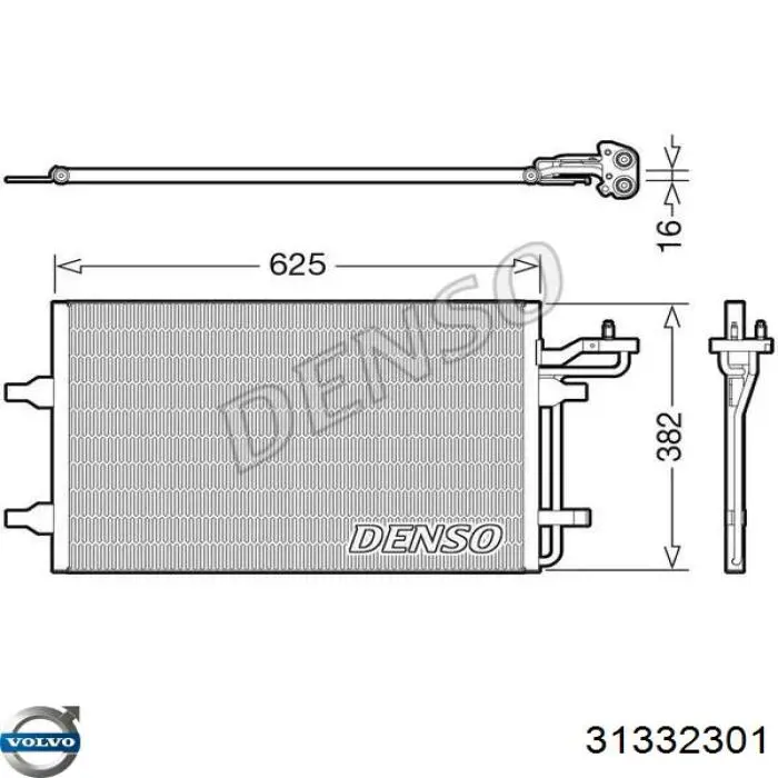 Конденсатор кондиціонера Volvo 31332301 ціна, від 93.39 USD